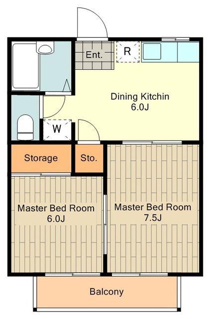 マンションDAI(2DK/2階)の間取り写真