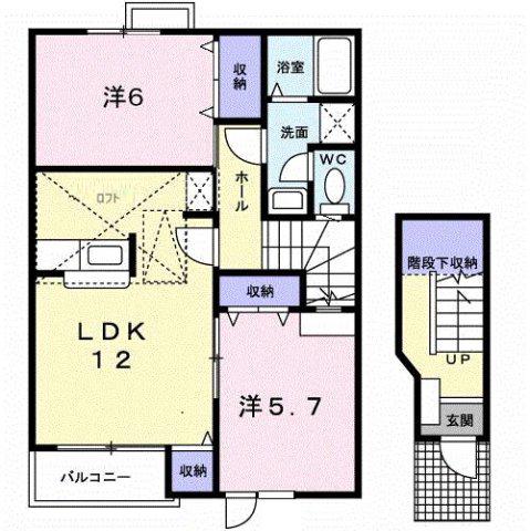 フロールパティオII(2LDK/1階)の間取り写真