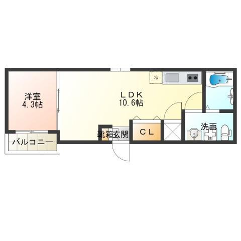 FMAISONGARDEN(1LDK/1階)の間取り写真