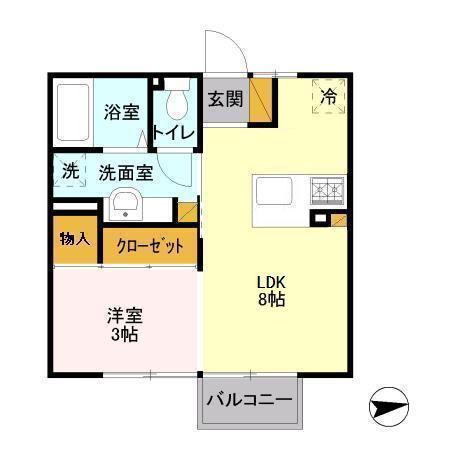 ブリアン(1LDK/2階)の間取り写真