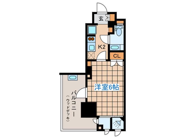 パークキューブ笹塚(1K/4階)の間取り写真