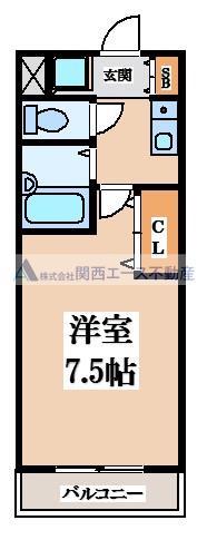 ラフィットソルティ(1K/3階)の間取り写真