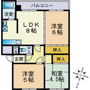 CUBLE(3DK/4階)の間取り写真