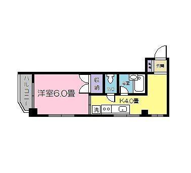 サンメゾンDNK(1K/2階)の間取り写真