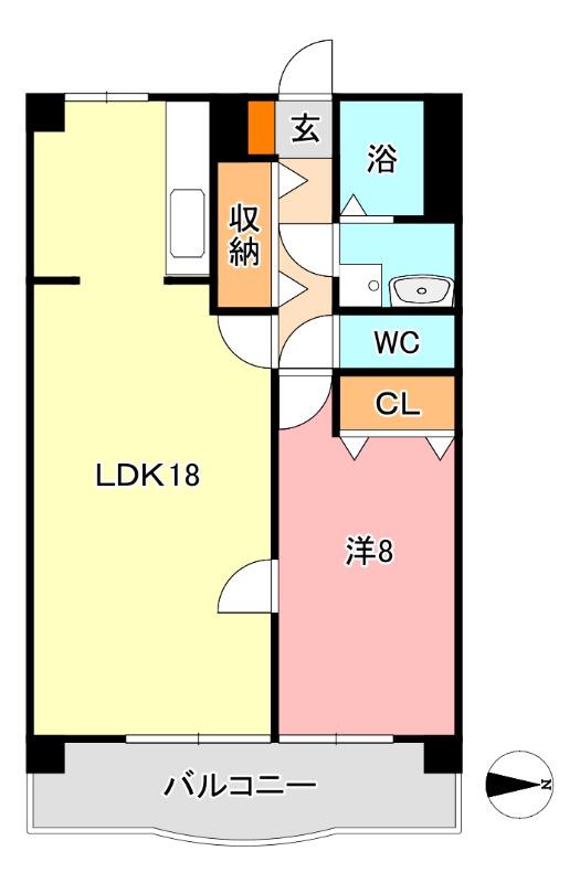 アークハイツ鹿田(1LDK/4階)の間取り写真