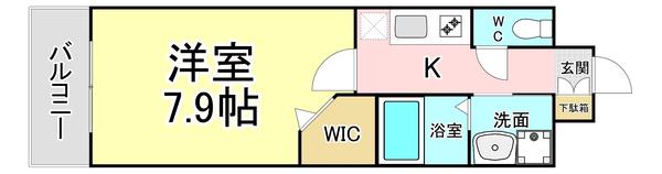 ギャラン竪町NEO(1K/10階)の間取り写真