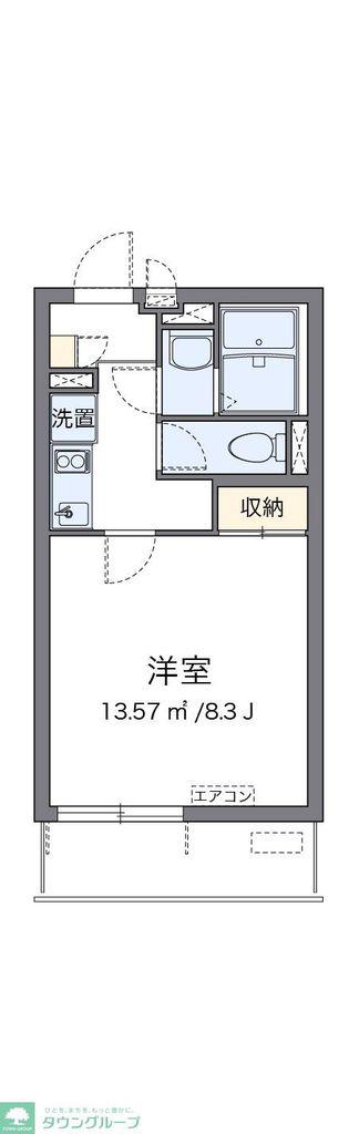 クレイノスペルデライト(1K/2階)の間取り写真