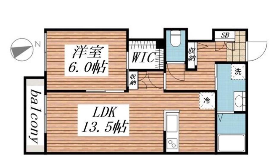 アーバンハイム(1LDK/2階)の間取り写真