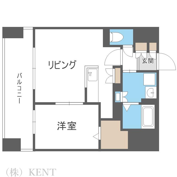 MJ SQUARE KOTONI(1LDK/9階)の間取り写真