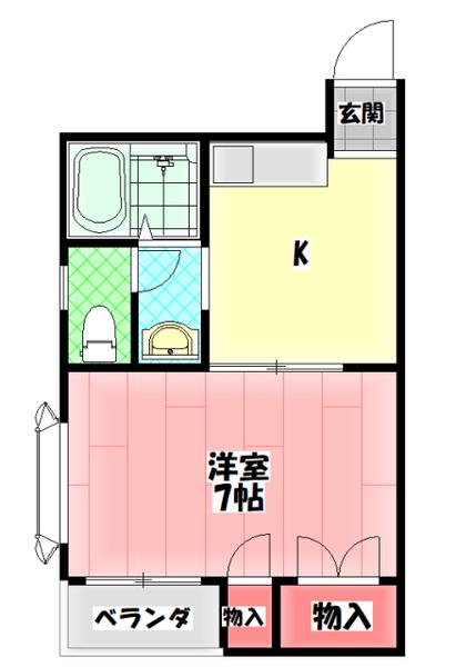 メゾンアビニョン(1K/2階)の間取り写真