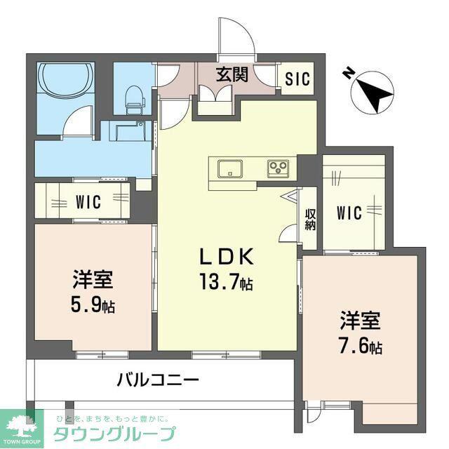 クアドリフォリオ浦和美園(2LDK/3階)の間取り写真