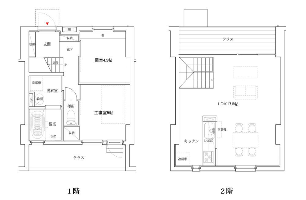ミッドタウン出水(2LDK/1階)の間取り写真