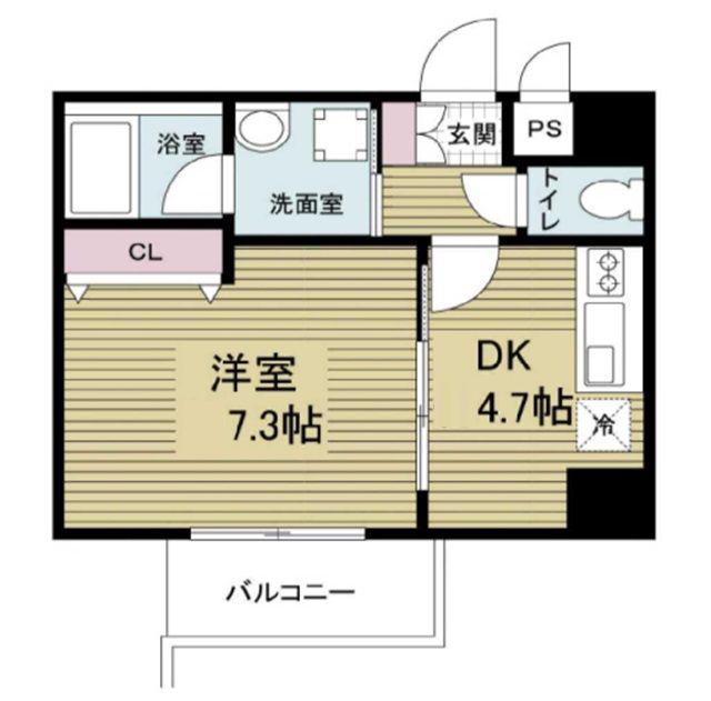 ソルレヴェンテ梅田(1DK/4階)の間取り写真