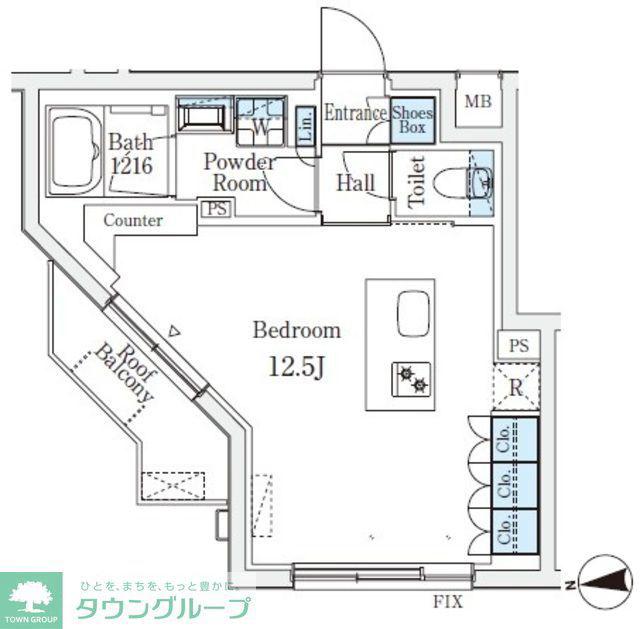 CREATIF桜新町(ワンルーム/3階)の間取り写真