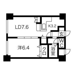 藤井ビル北11条(1LDK/2階)の間取り写真