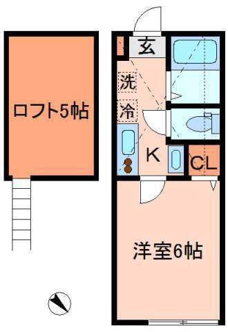 グランドヒル上大岡(1K/2階)の間取り写真