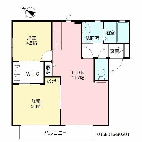 バリュージュ松並B(2LDK/2階)の間取り写真