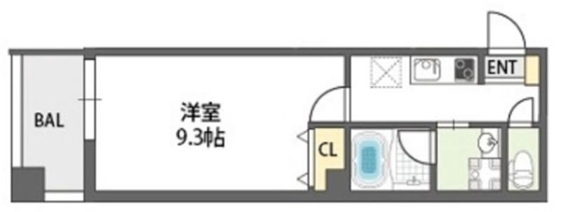 レクラン七道(1K/4階)の間取り写真