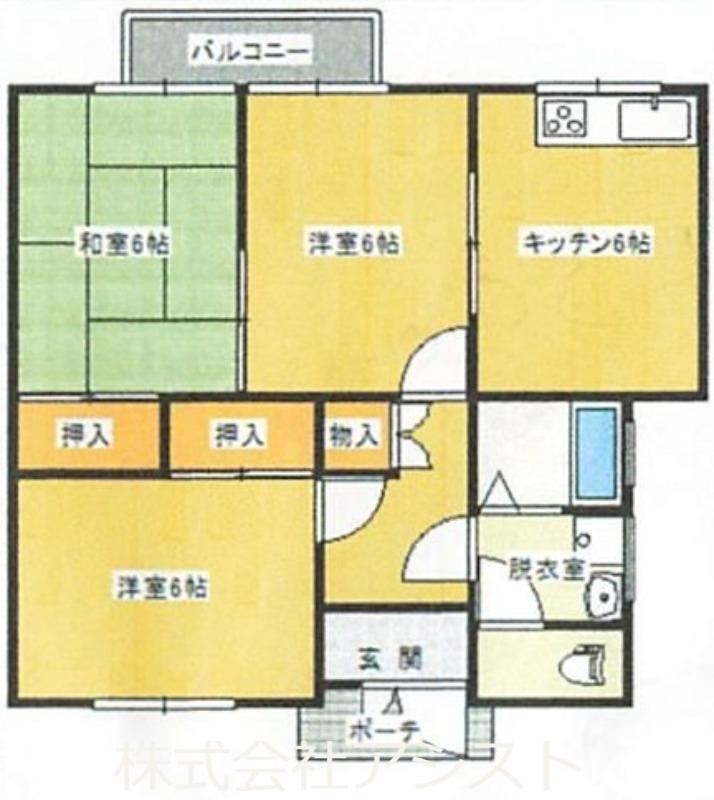 グレイス(3DK/1階)の間取り写真
