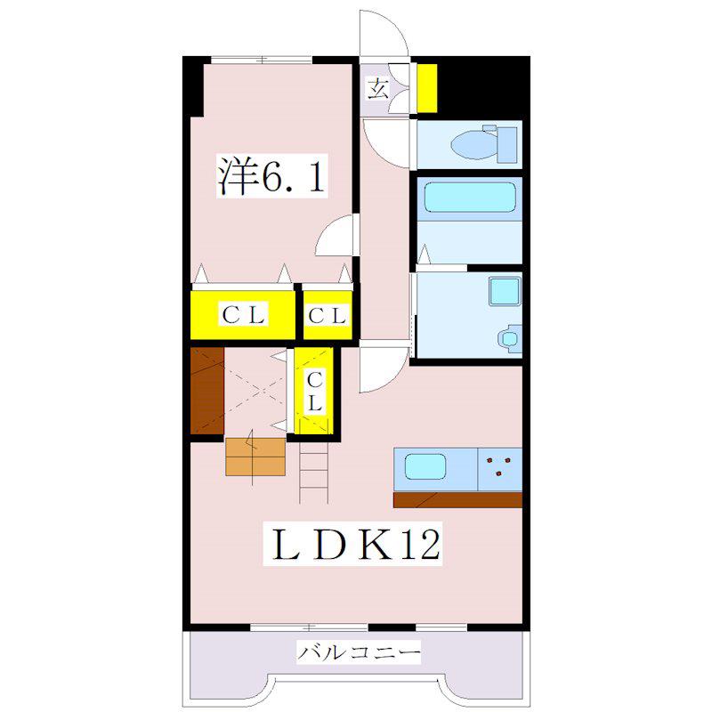 N・マグノリア(1LDK/4階)の間取り写真