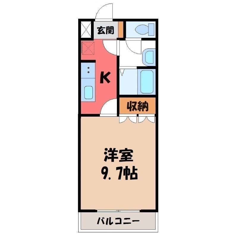 プチモント(1K/2階)の間取り写真