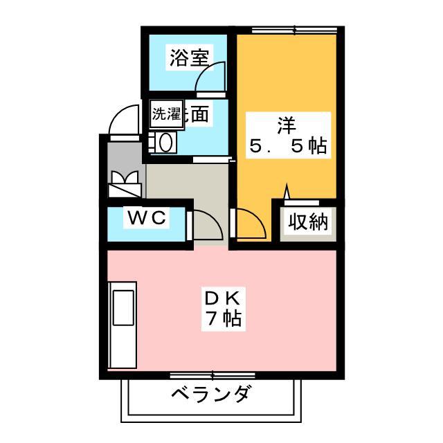 ラヴェールKAKUNI III(1LDK/2階)の間取り写真