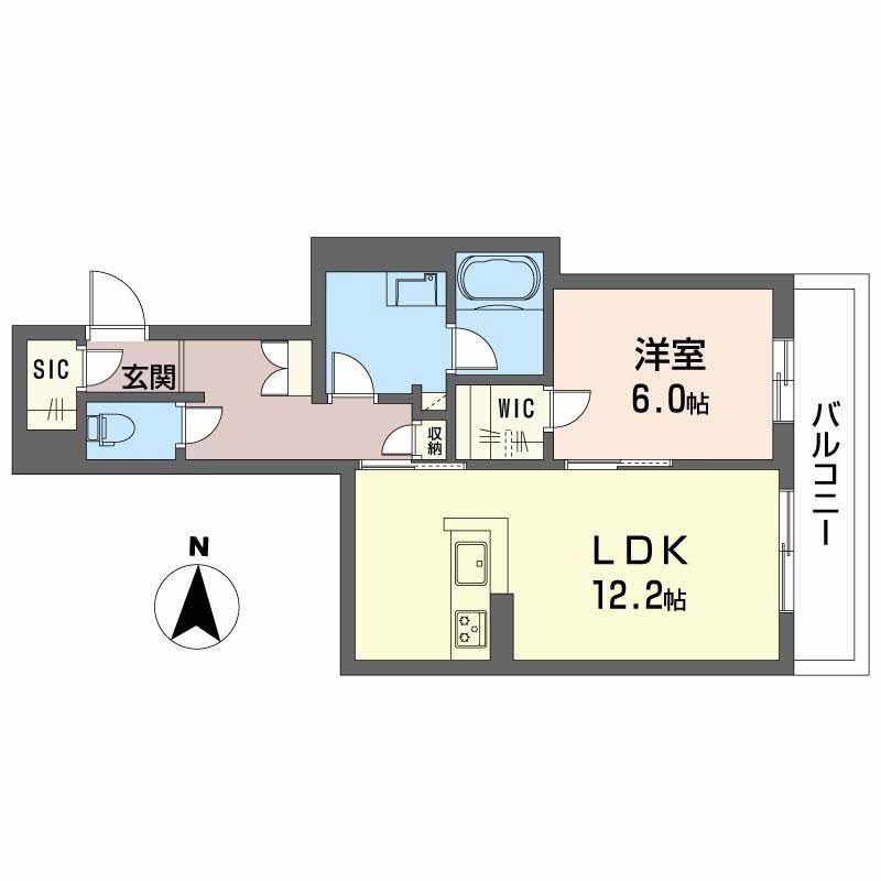 コンコード(1LDK/2階)の間取り写真