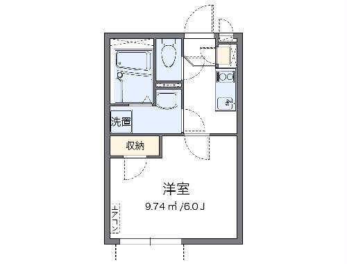 クレイノアステール(1K/2階)の間取り写真