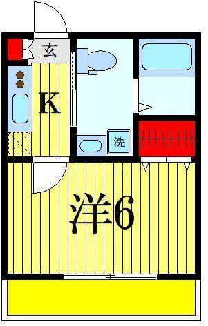 天成2番館(1K/3階)の間取り写真