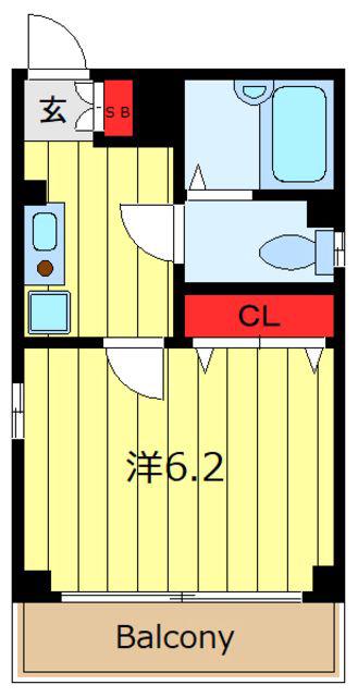 セリーンライフ(1K/2階)の間取り写真