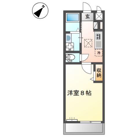 MAISON DOMANI メゾン ドマーニ(1K/1階)の間取り写真
