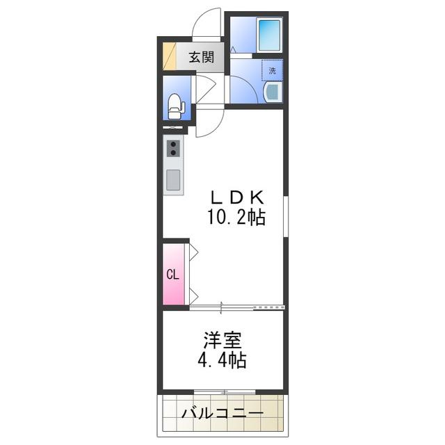 FSTYLE浜寺石津町西1号館(1LDK/2階)の間取り写真