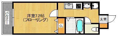 ピュアドームエクサイト博多(1K/6階)の間取り写真