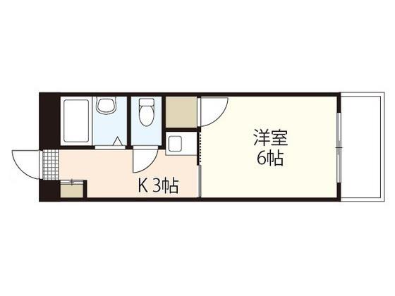 ピープルタウン八幡(1K/4階)の間取り写真