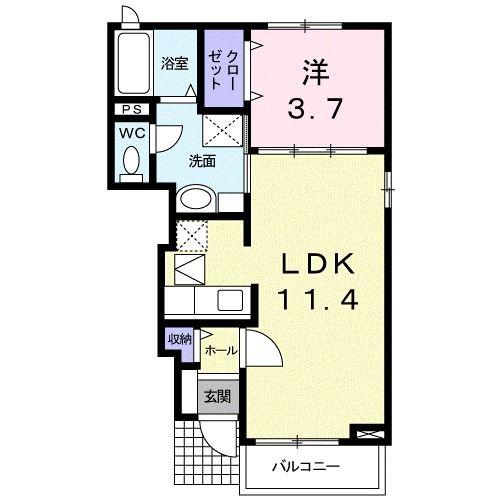 サンレジェ(1LDK/1階)の間取り写真