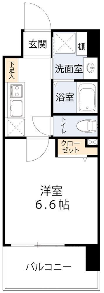 ワールドアイ大阪城イーストII(1K/4階)の間取り写真