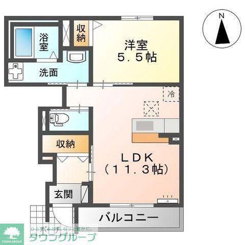 SUNNYWELL HAYANO(1LDK/1階)の間取り写真