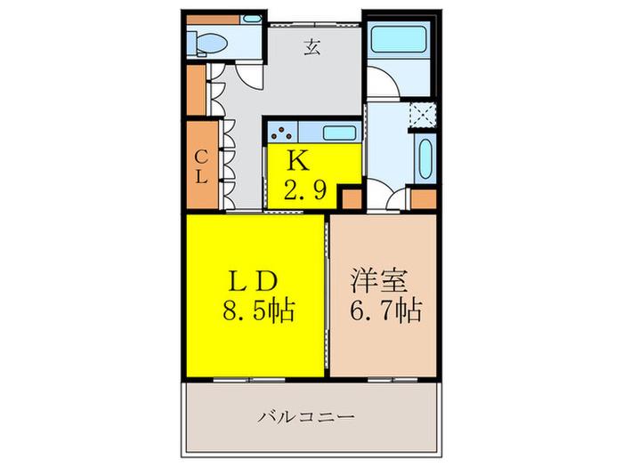 グラングリーン大阪 ザ・ノースレジデンス(1LDK/5階)の間取り写真