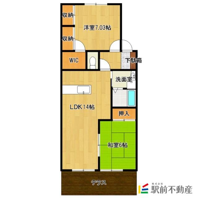 チャームビラ(2LDK/2階)の間取り写真