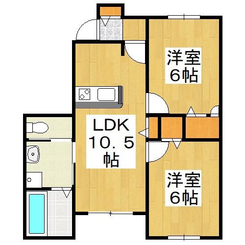 コンフォーティア(2LDK/1階)の間取り写真