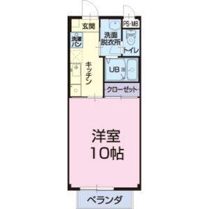 A&N HILLS B(1K/1階)の間取り写真
