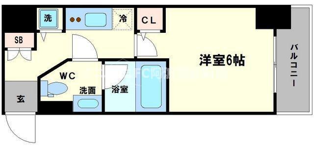 プライマル靱本町(1K/7階)の間取り写真