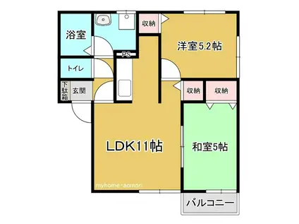 サンパティ(2LDK/1階)の間取り写真
