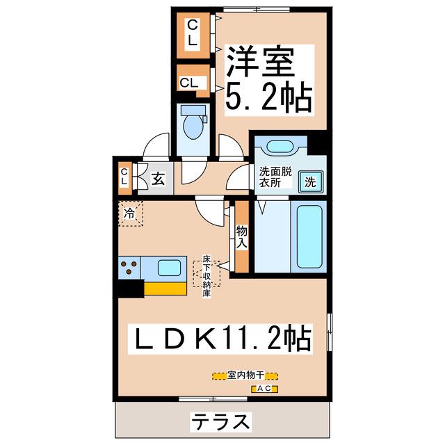 サクラハイム(1LDK/1階)の間取り写真