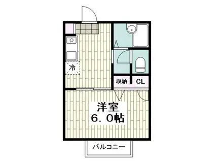 コート・ドゥ・ベール参番館(1DK/1階)の間取り写真