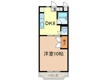 サニーヒル岳陽(1DK/3階)の間取り写真