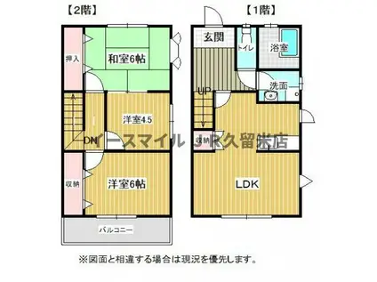メゾネット西小森野(3LDK/1階)の間取り写真