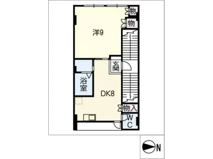 コーポクリタ(1DK/2階)の間取り写真