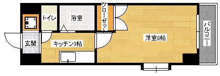 メルベーユ8番館(1K/5階)の間取り写真