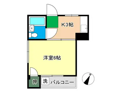R SIDE(1K/2階)の間取り写真